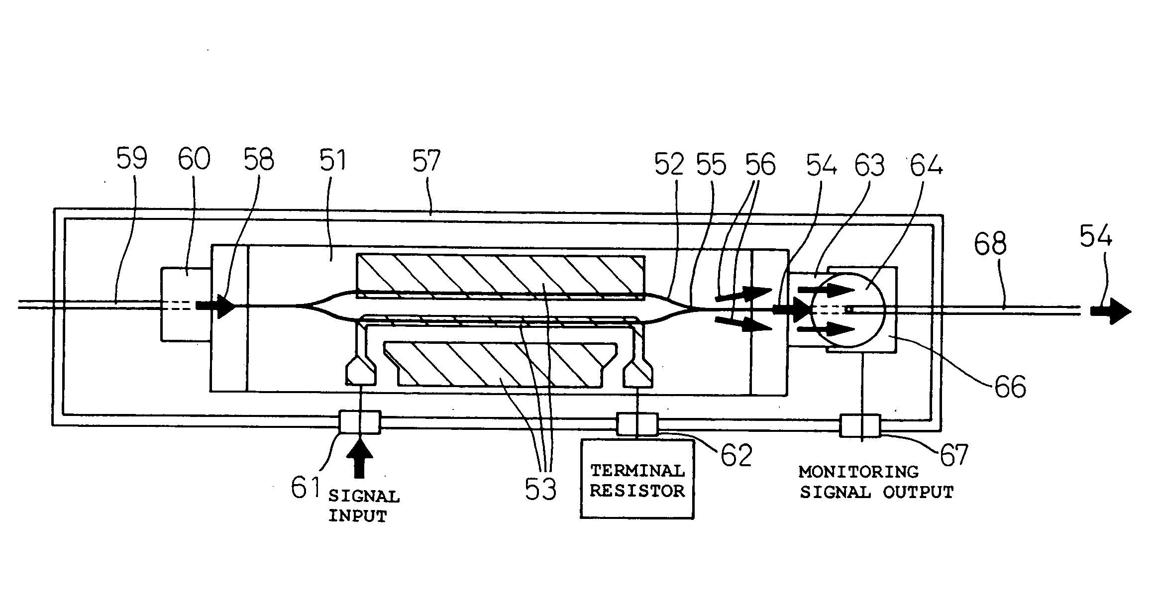 Optical waveguide modulator with output light monitor