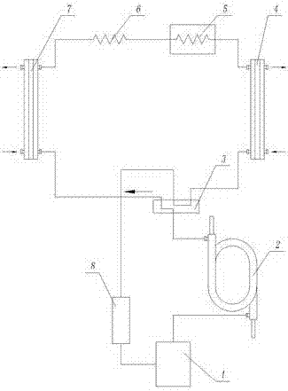 Refrigerant circulating device used for residual cool recycling