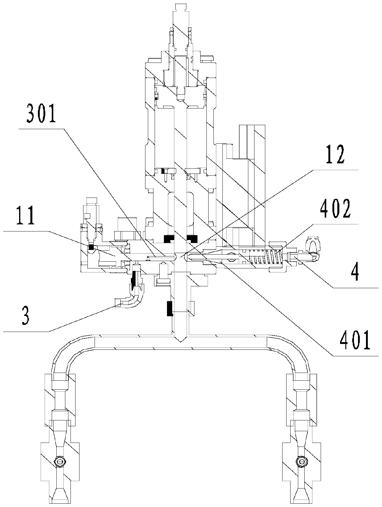 Polyurethane foaming equipment capable of adding powder components for multi-channel pouring