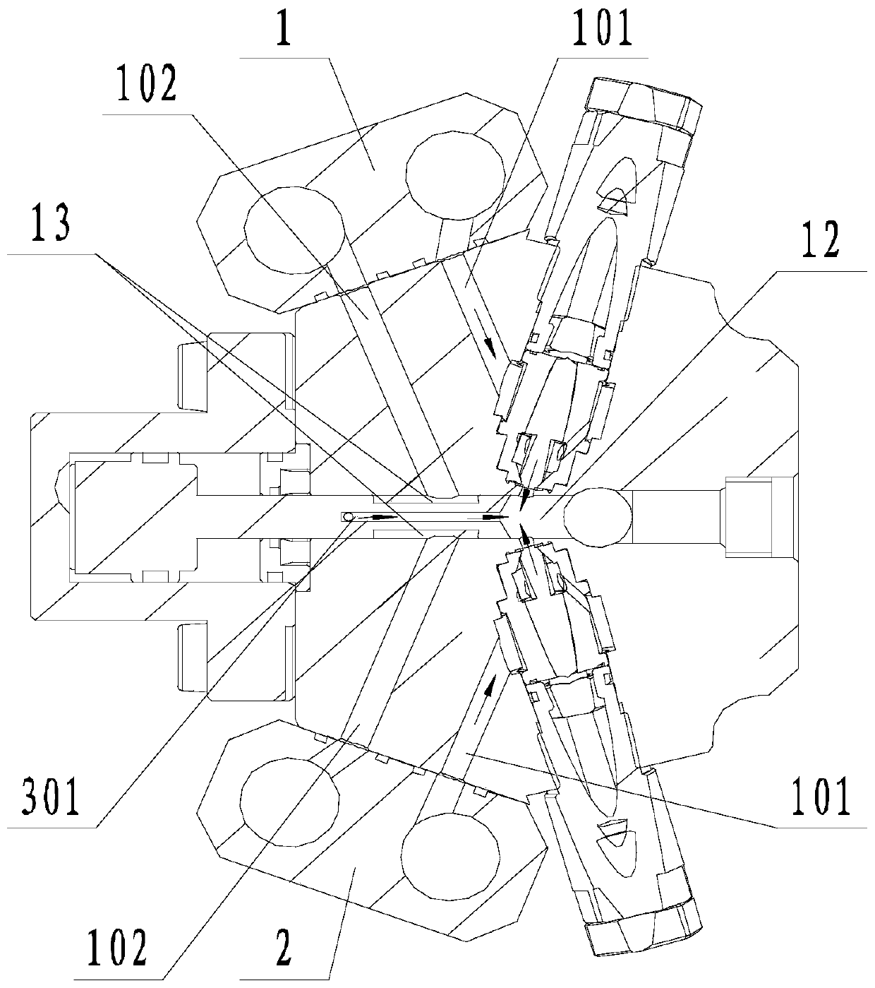 Polyurethane foaming equipment capable of adding powder components for multi-channel pouring