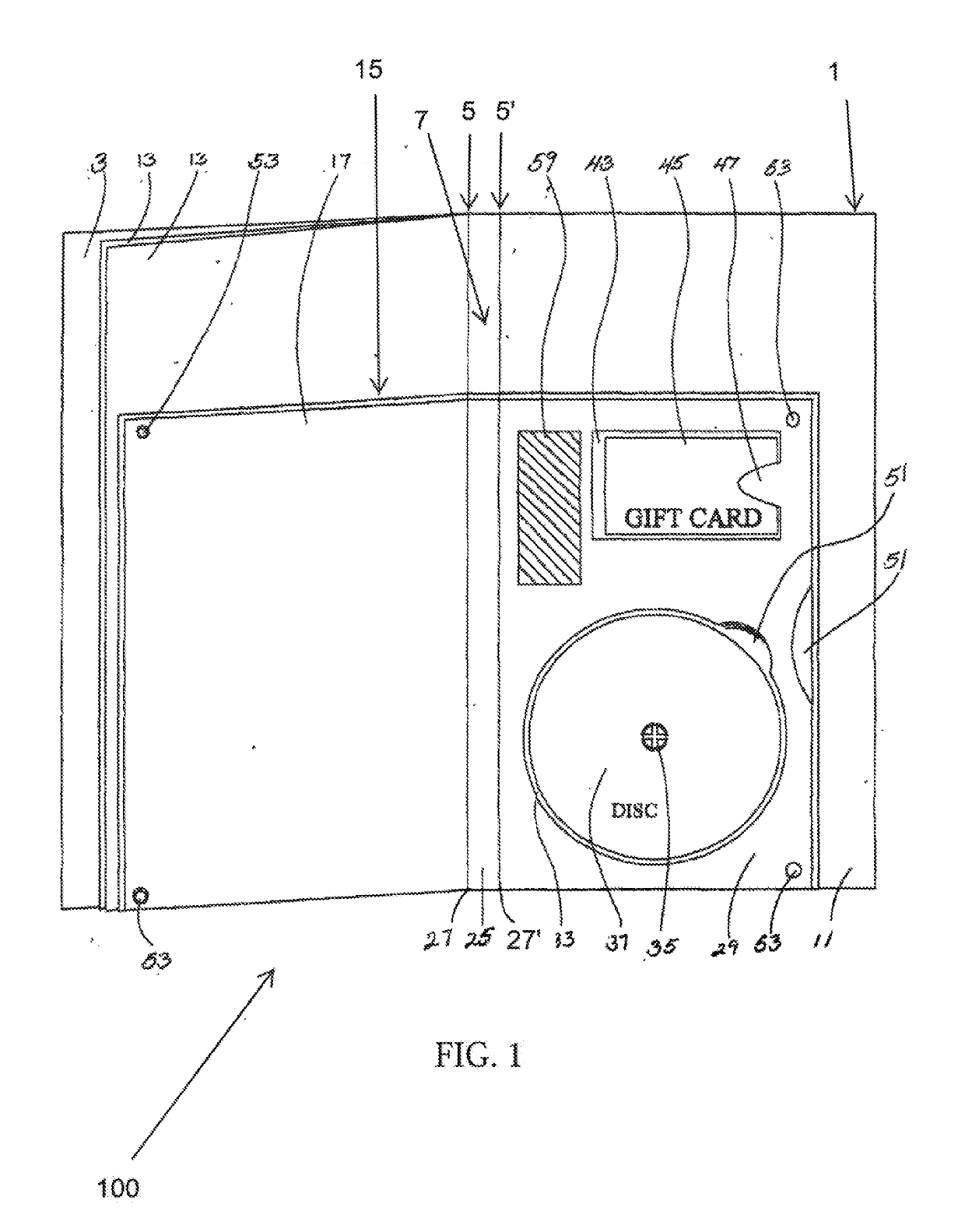 Greeting card having a configurable hinge that functions as a single hinge in a traditional greeting card mode, and as double hinge with a spine in an enhanced mode by which to cooperatively receive a recepticle to create an enhanced greeting card