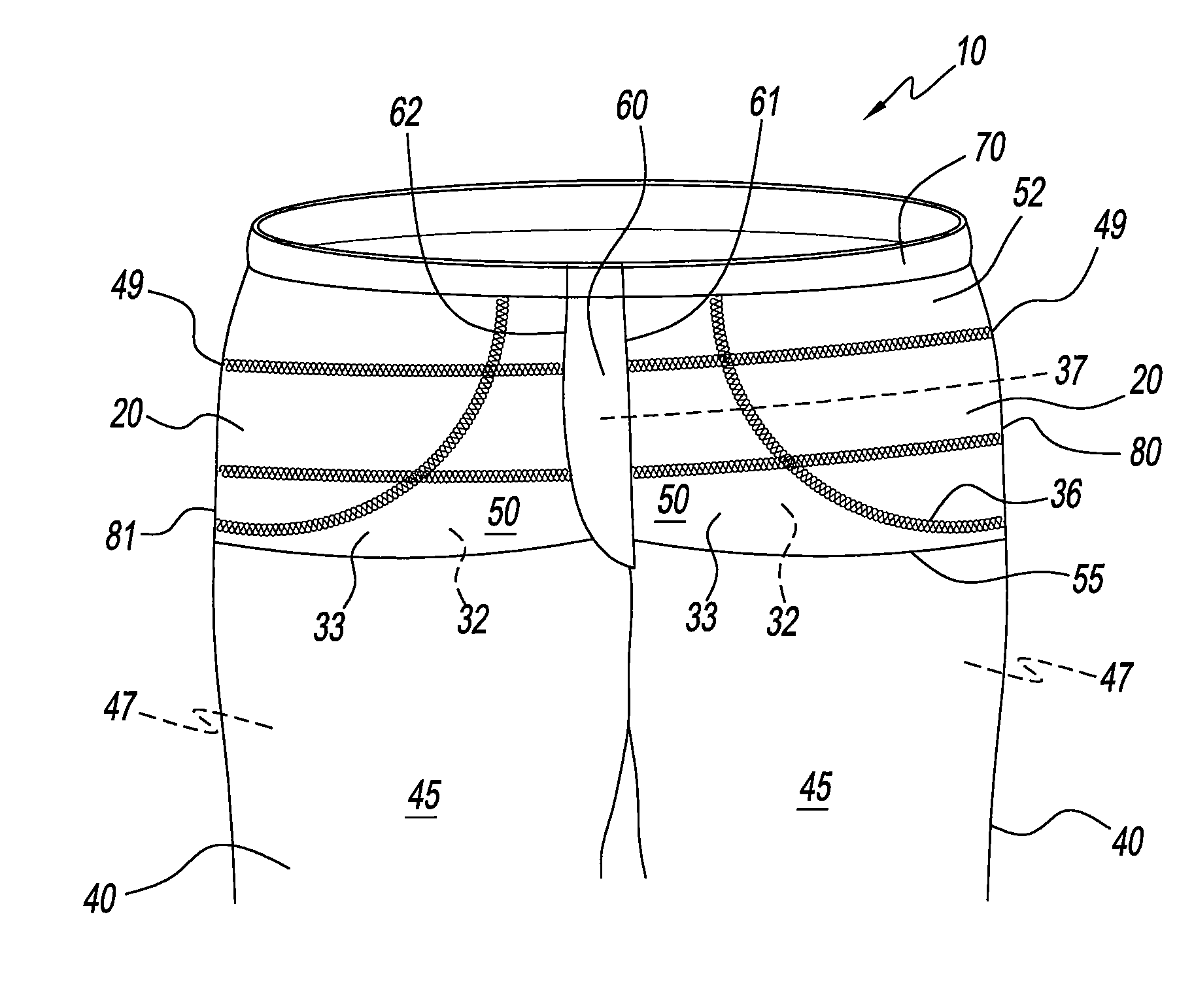 Garment having support