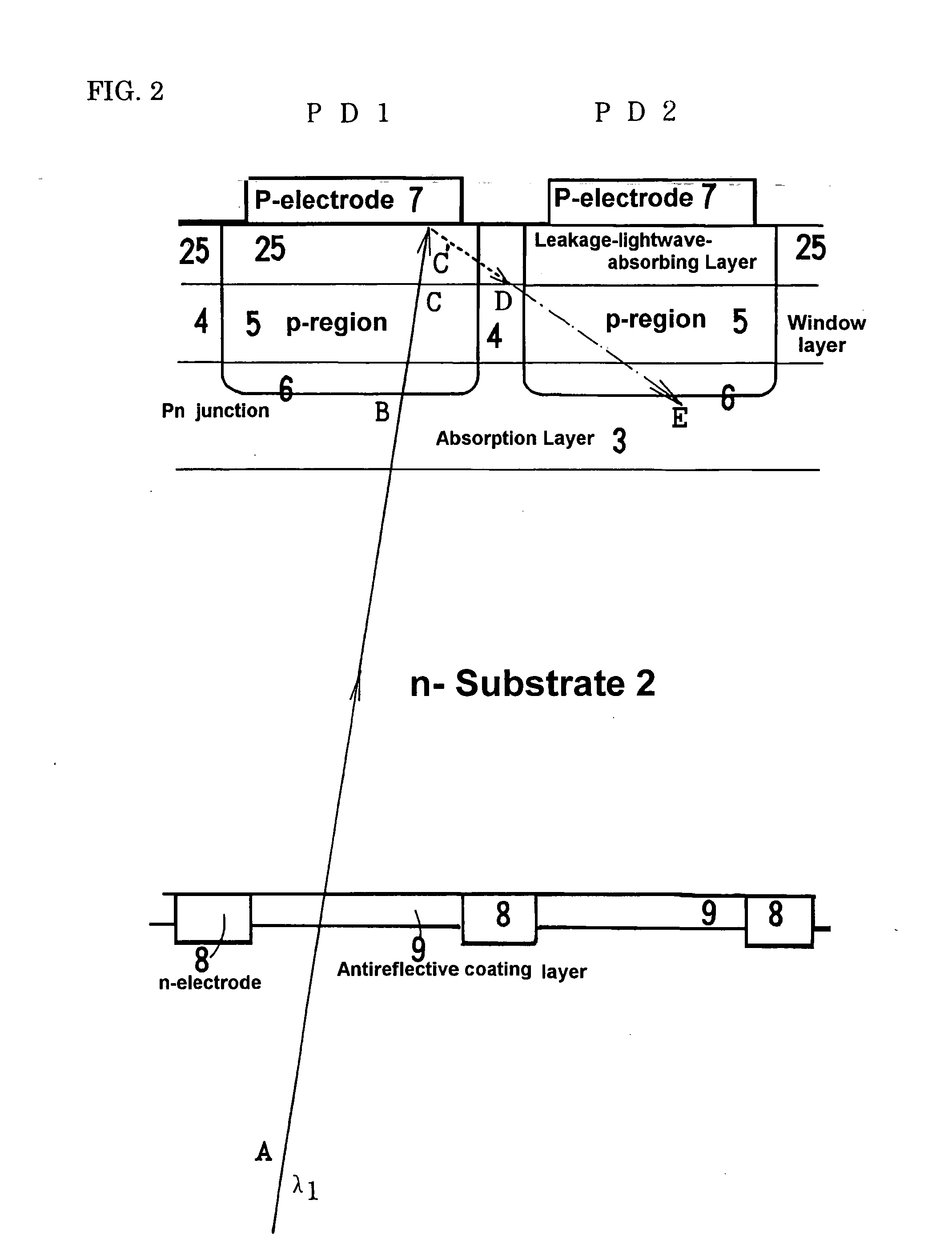 Rear-illuminated-type photodiode array