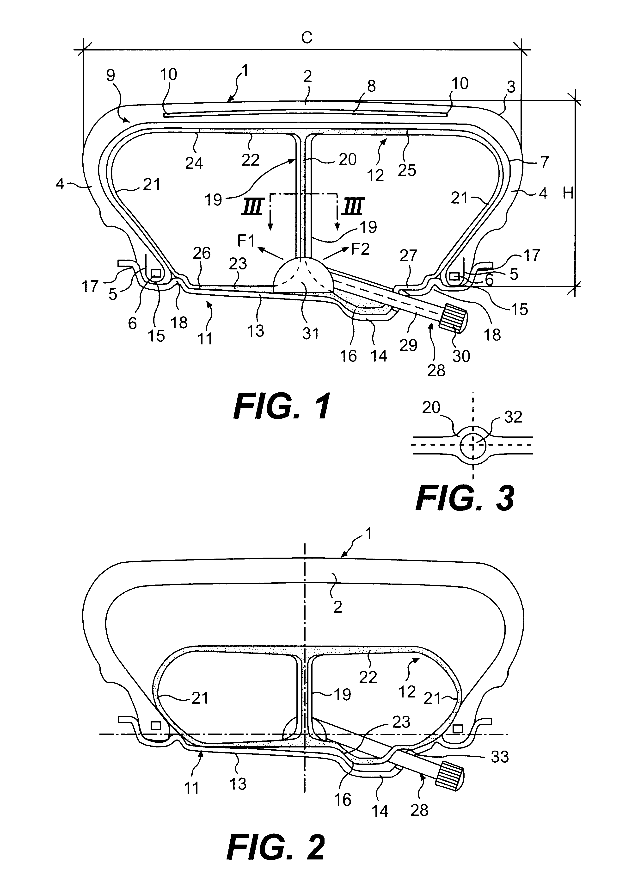 Low-section tire and mould and process for manufacturing a tire air tube