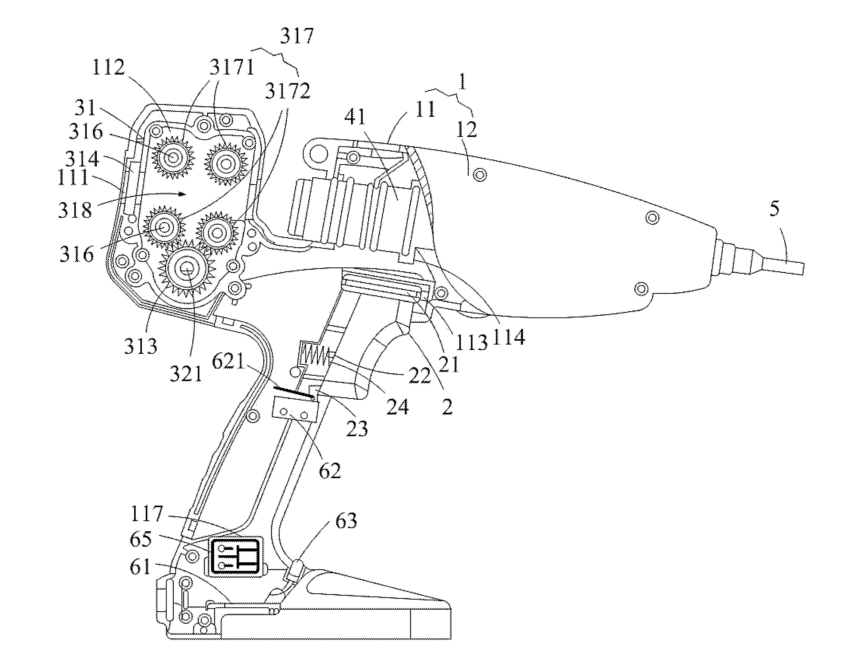 Hot melt glue gun with an automatic glue stick feeding structure