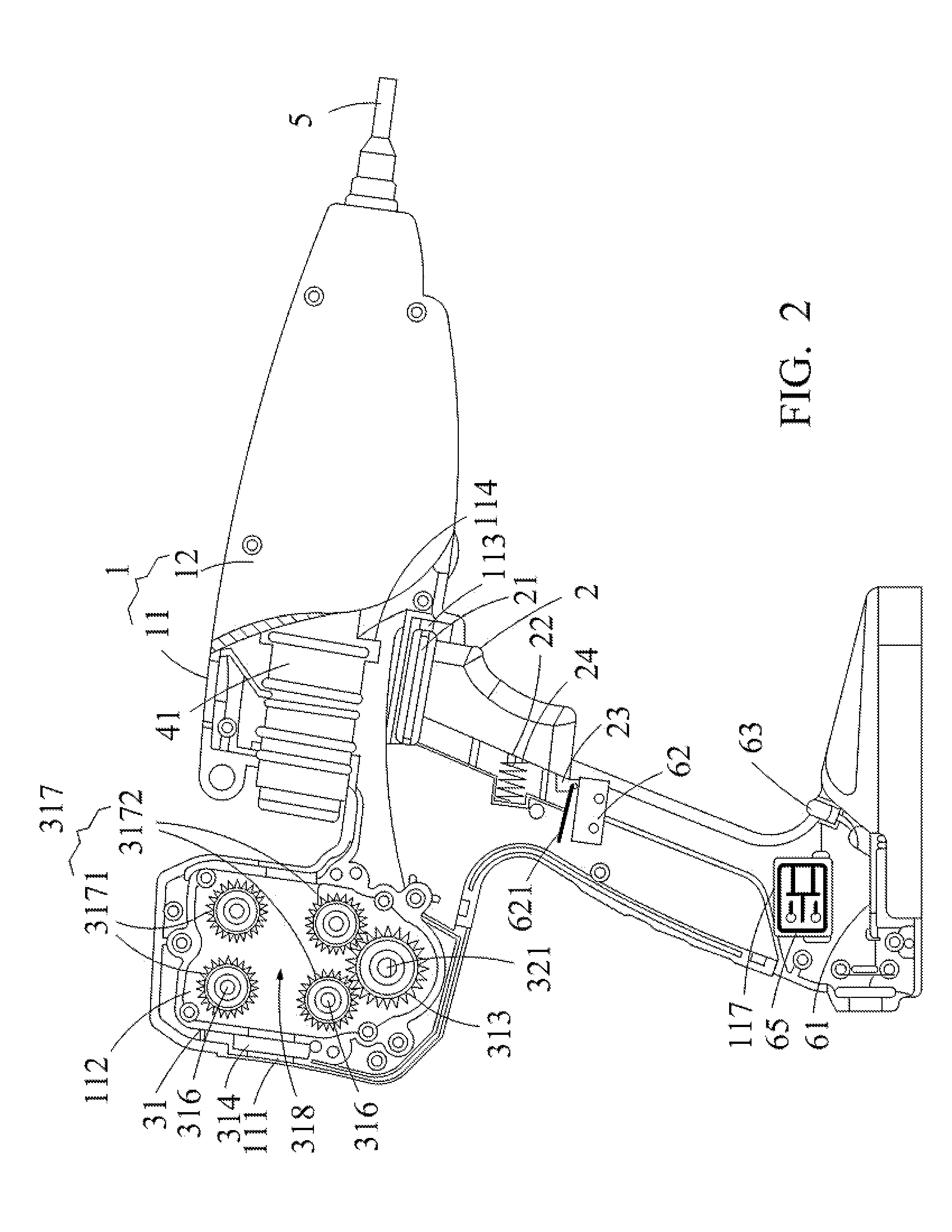 Hot melt glue gun with an automatic glue stick feeding structure