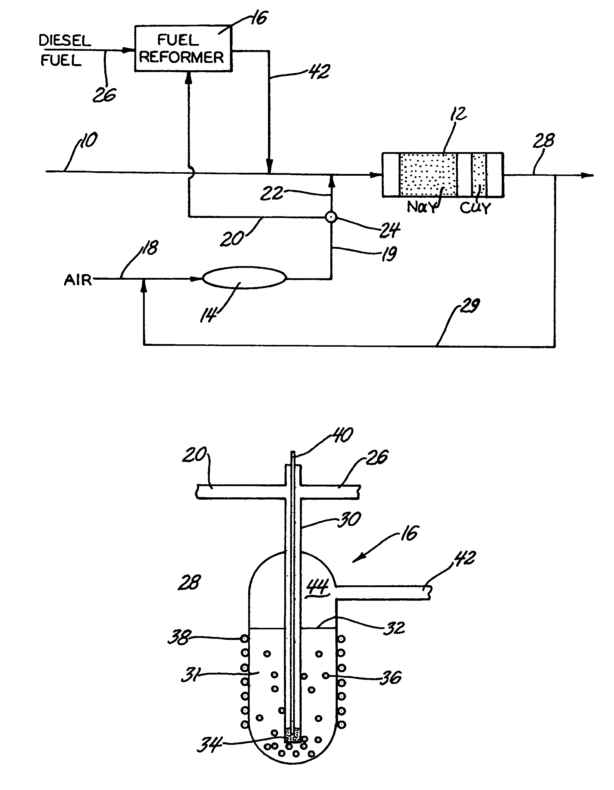 Reforming diesel fuel for NOx reduction