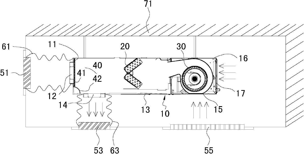 Ducted air conditioner indoor unit and control method thereof