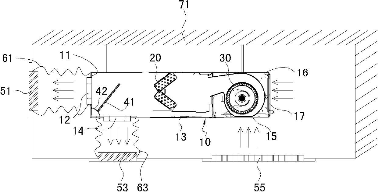 Ducted air conditioner indoor unit and control method thereof