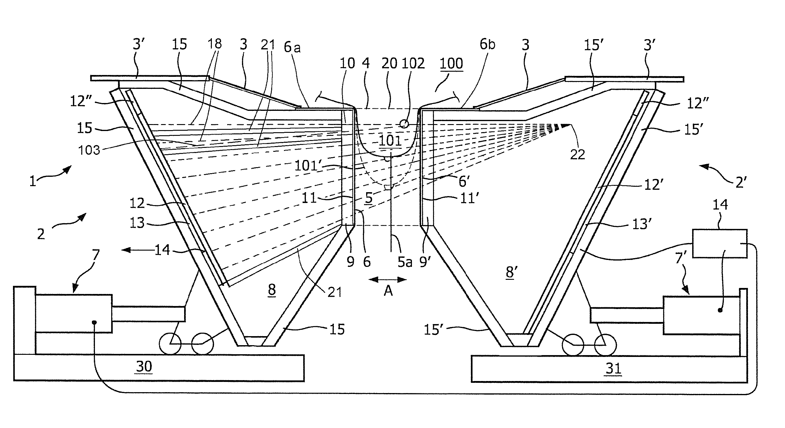 Scanning of a human body part with high-energy radiation emitted by the body part