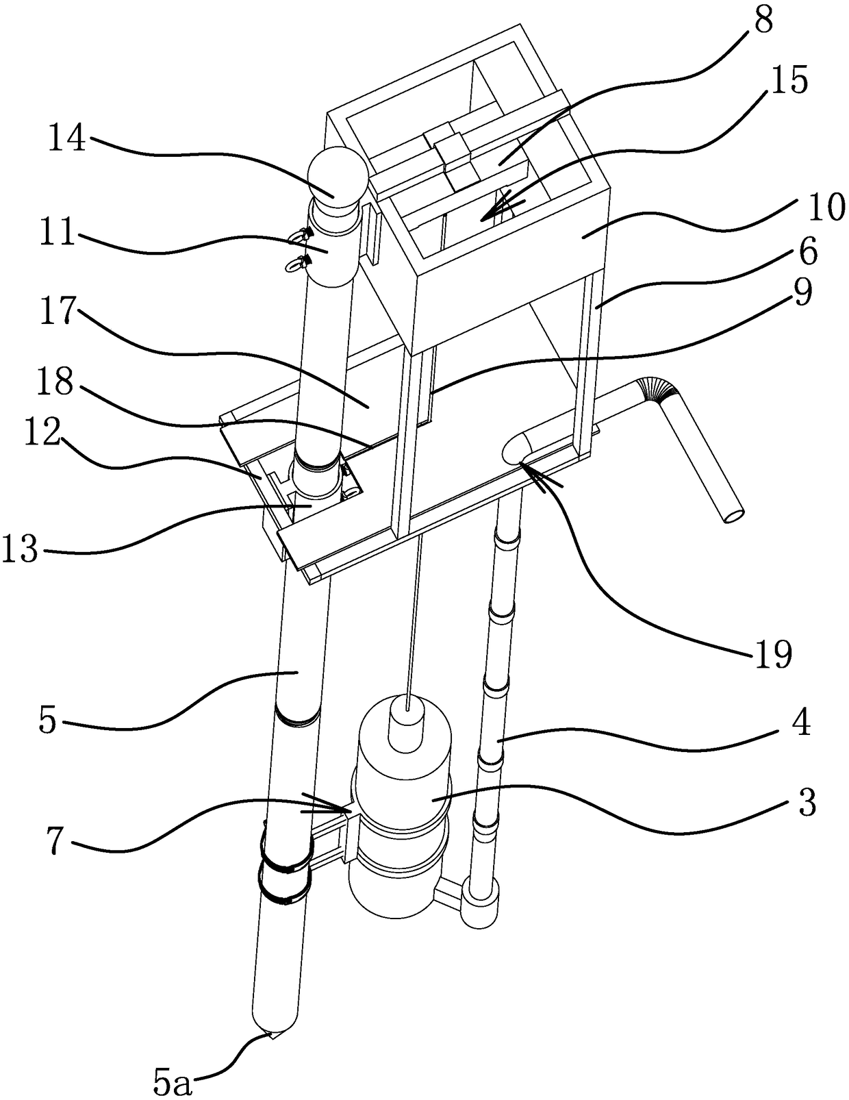 Installation structure of detection sampling device in wastewater treatment system