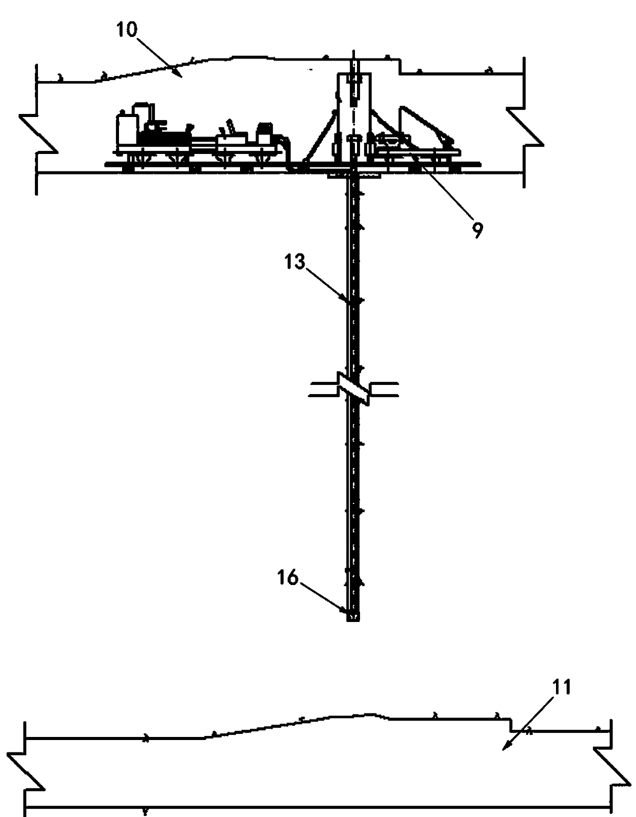 Construction method for utilizing raise-boring machine to mount vertical shaft gas pipe