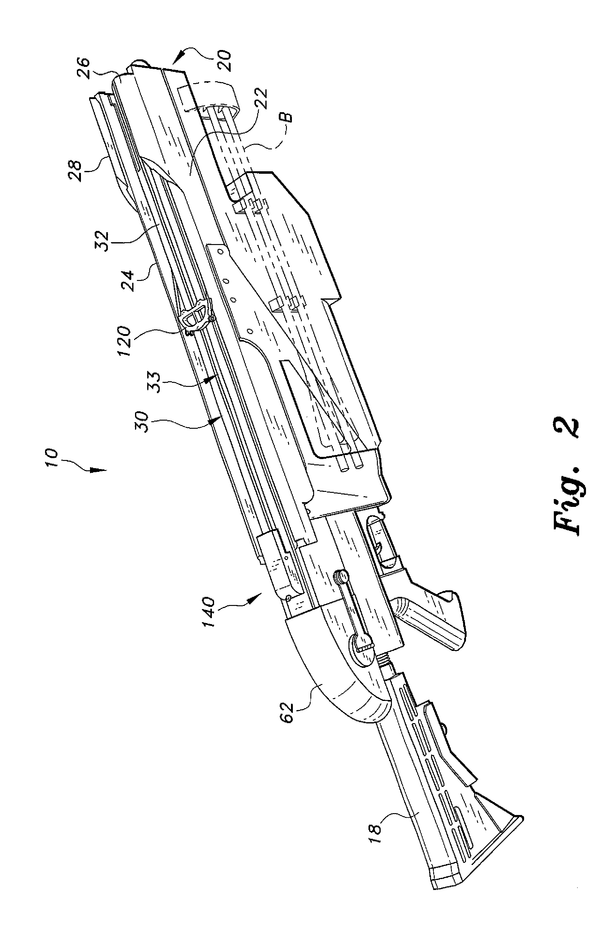 Projectile launcher with internal bow