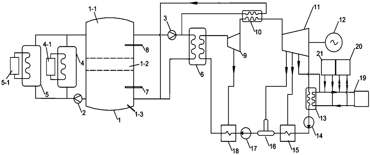 Single-tank heat accumulating type energy storage combined heat and power system