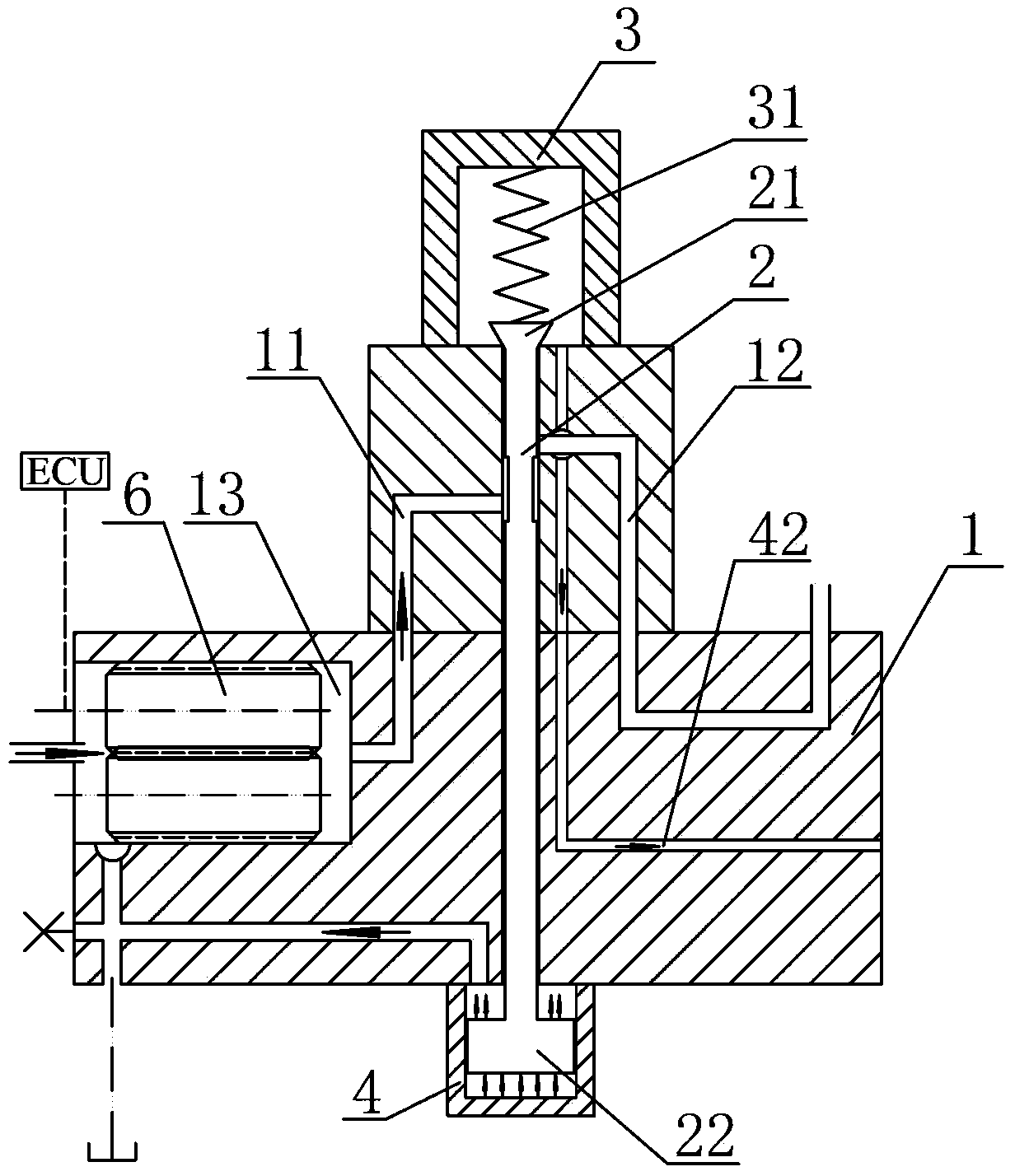 Low-speed marine diesel engine high-pressure common rail fuel oil spraying control system