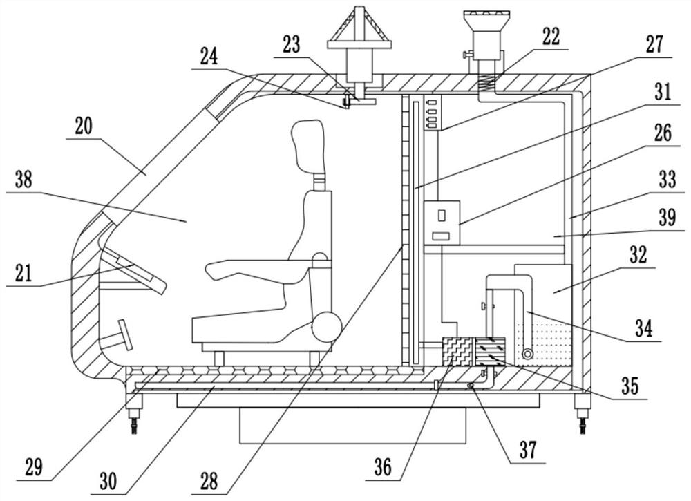 Cold and heat adjustable type upper-air tower crane cab