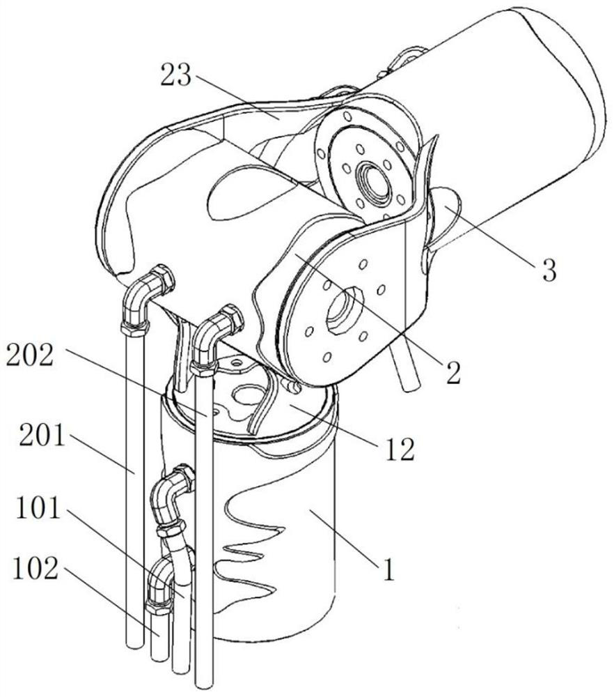 Hydraulic driven three-degree-of-freedom robot joint