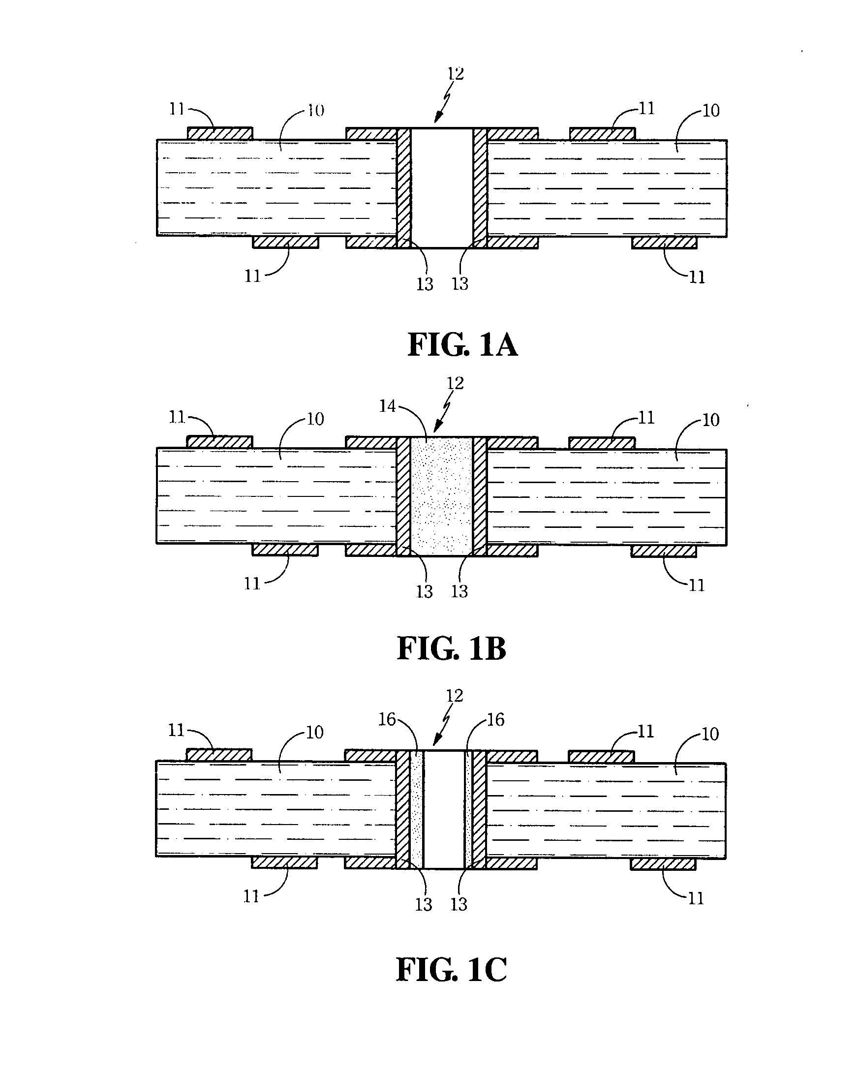 Method for making a circuit board and multi-layer substrate with plated through holes