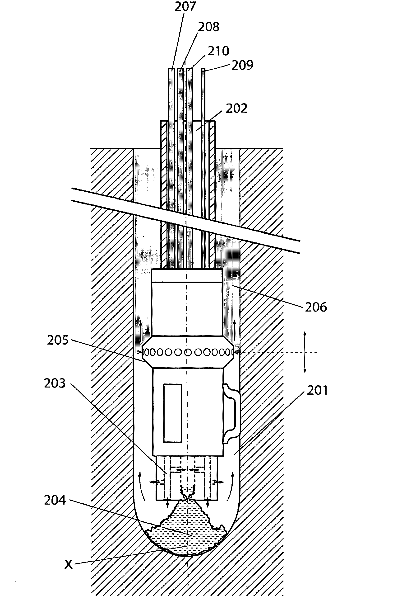 Rock drilling in great depths by thermal fragmentation using highly exothermic reactions evolving in the environment of a water-based drilling fluid