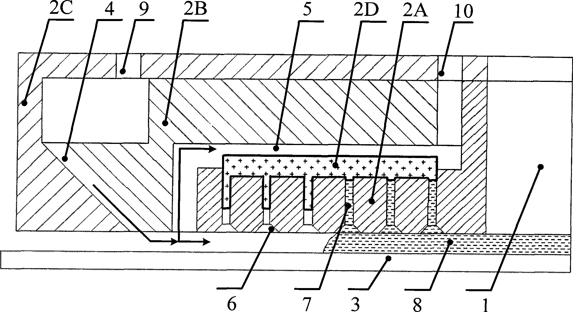 Submerge self-adapting gas seal device for photoetching machine