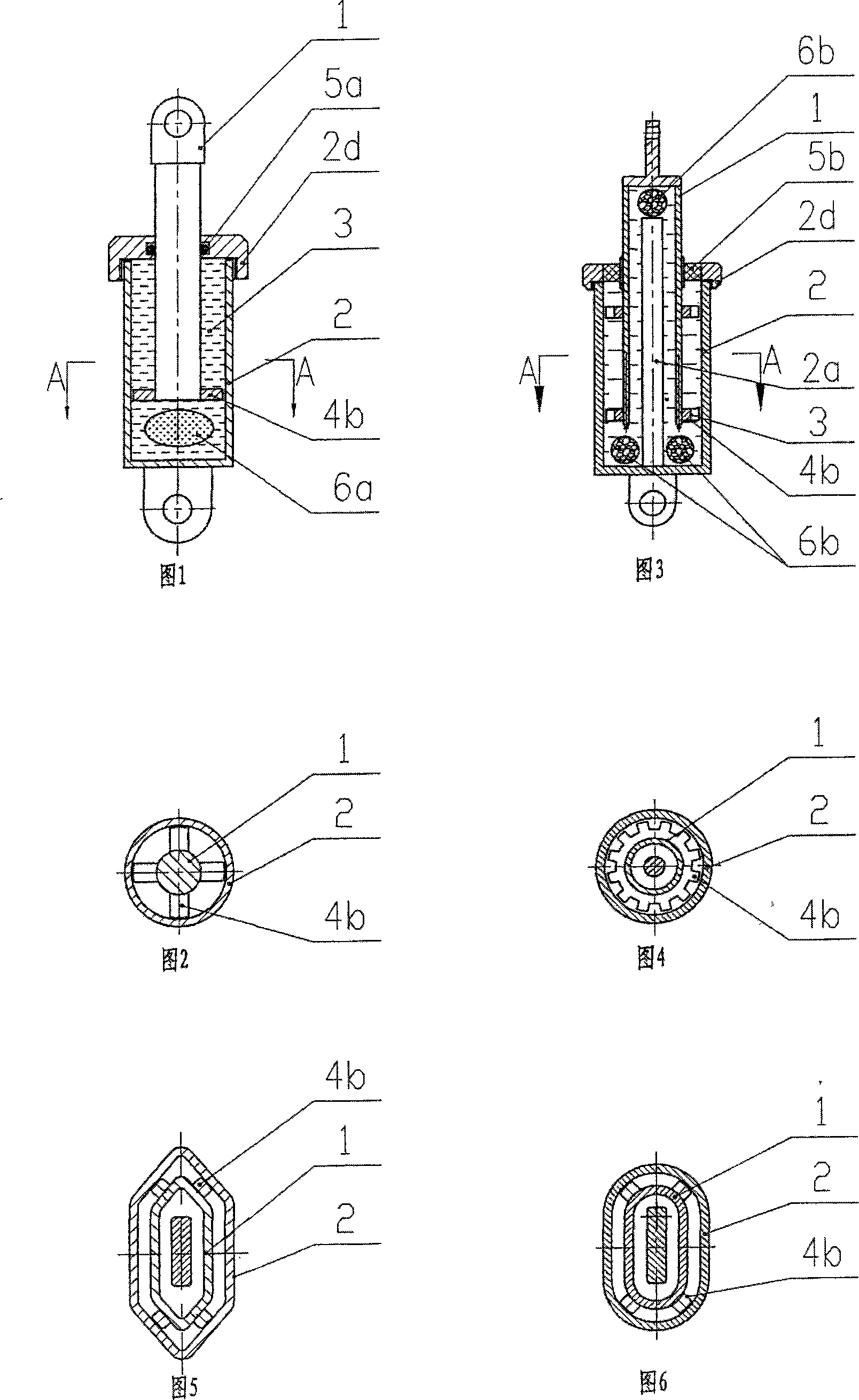 Damper possessing axial guiding means