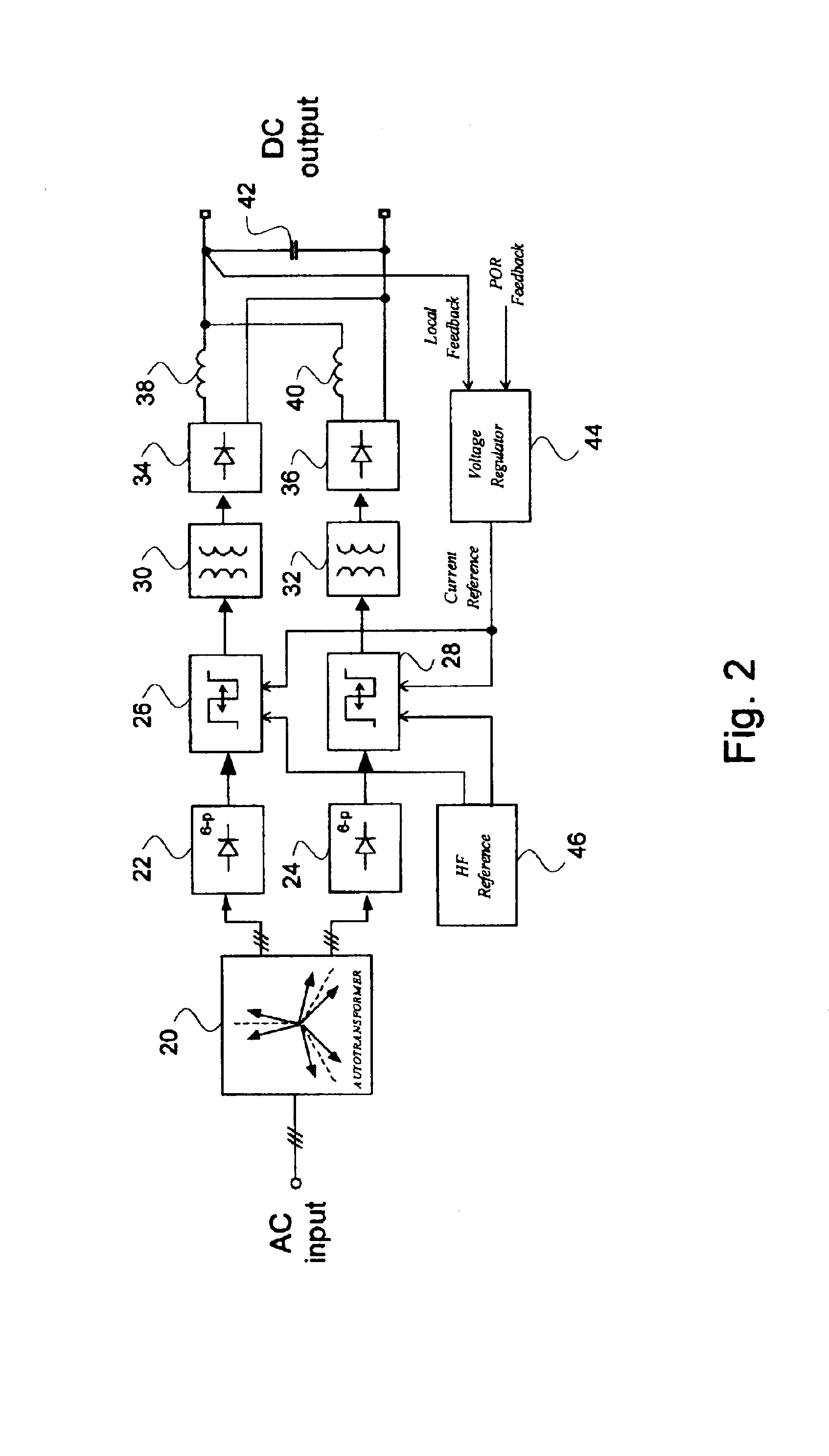 Regulated AC to DC converter for aerospace applications