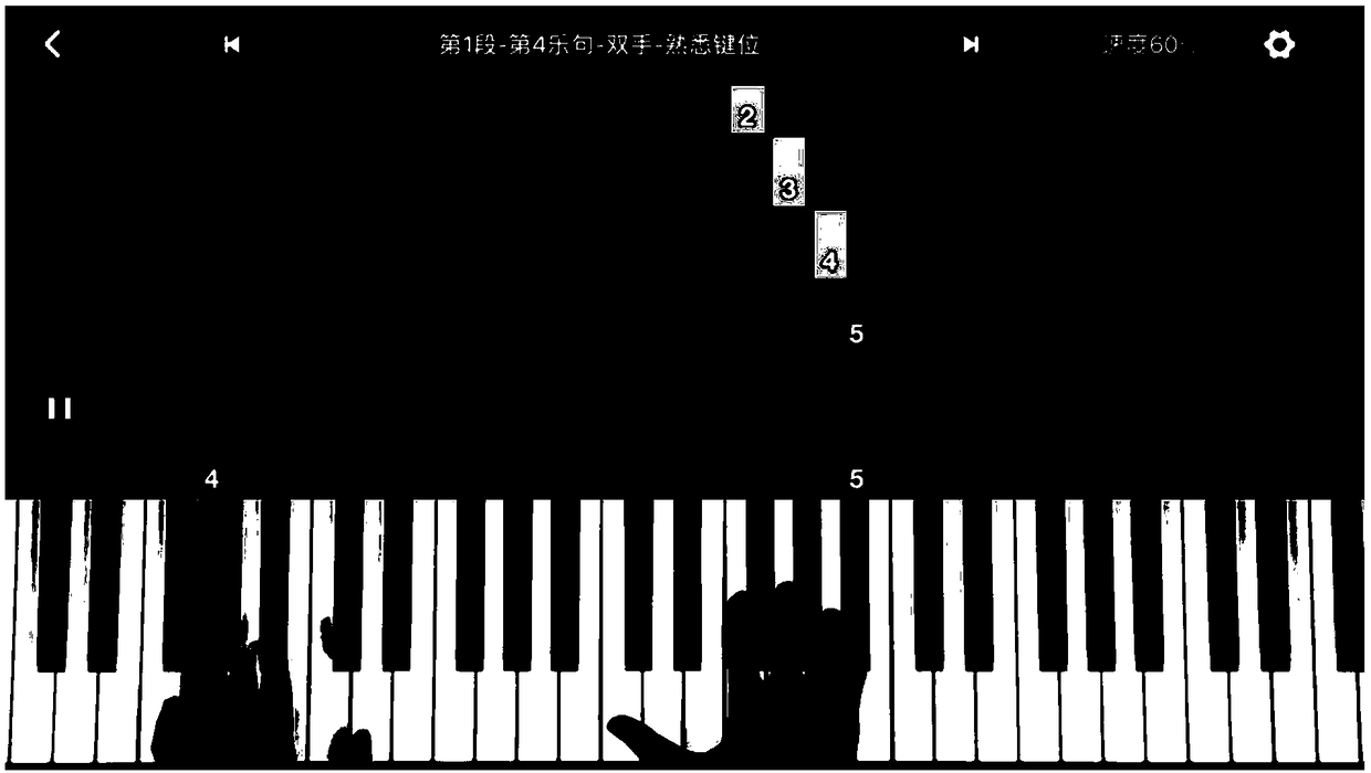 Piano playing learning method and device