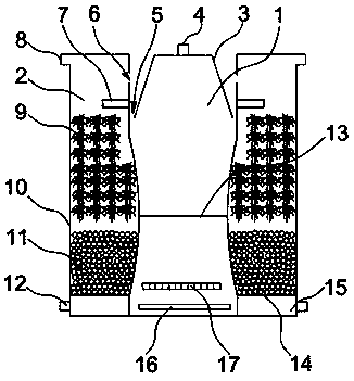 Integrated whole autotrophic nitrogen removal device