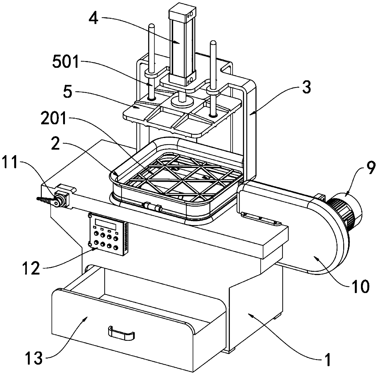 Auxiliary device for casting sand discharge after casting forming of castings