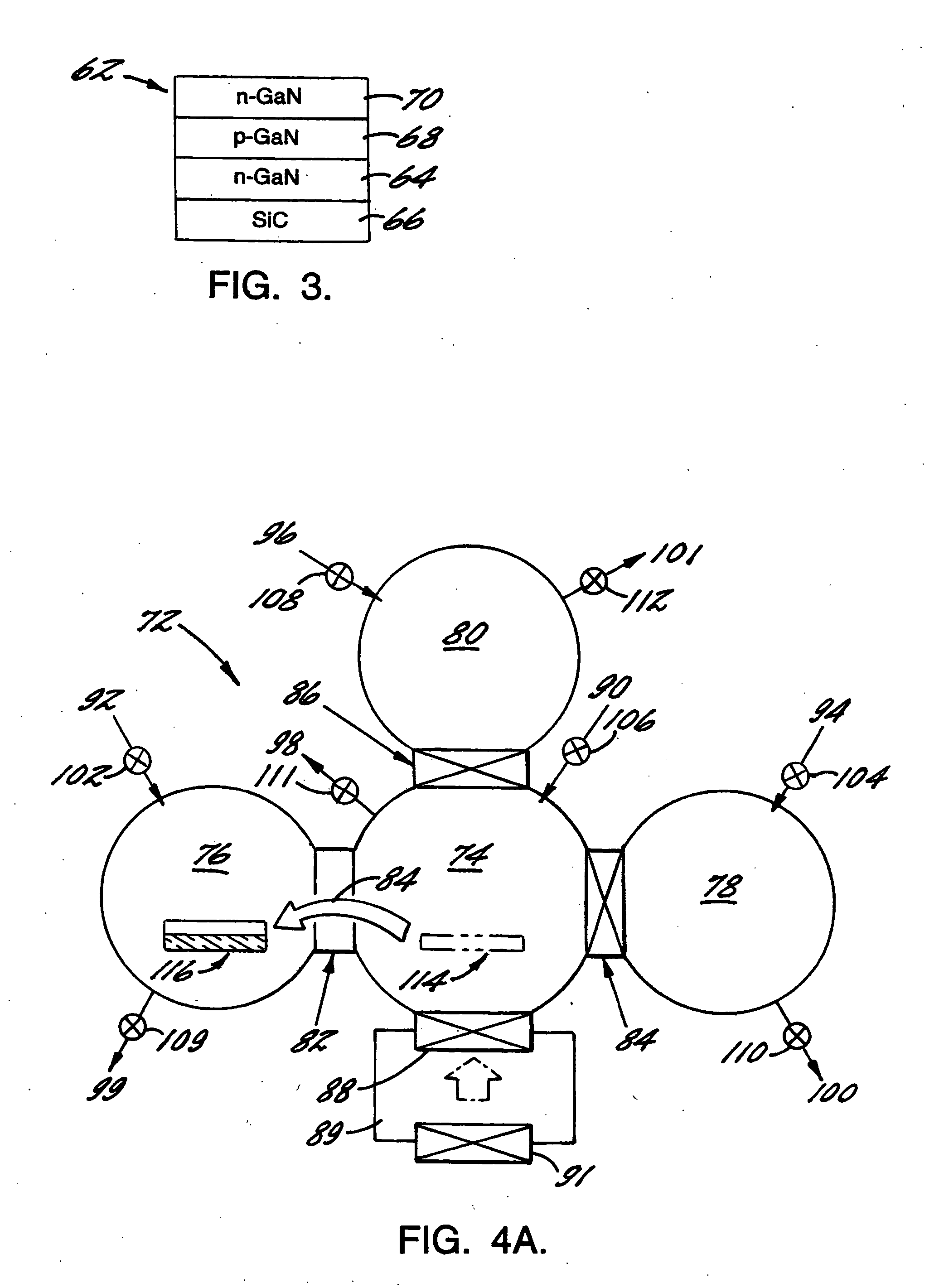 Multi-chamber MOCVD growth apparatus for high performance/high throughput