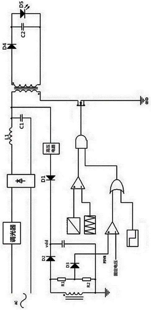 Self-adaptive soft start charging circuit for AC dimming LED drive power supply