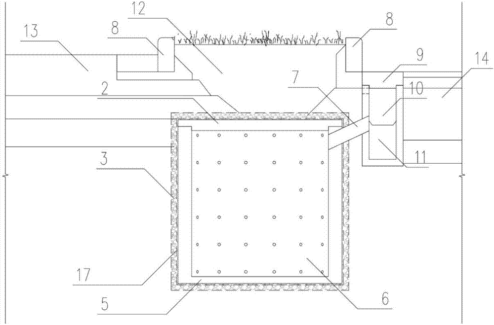 Seepage storage tank for urban road and its construction method