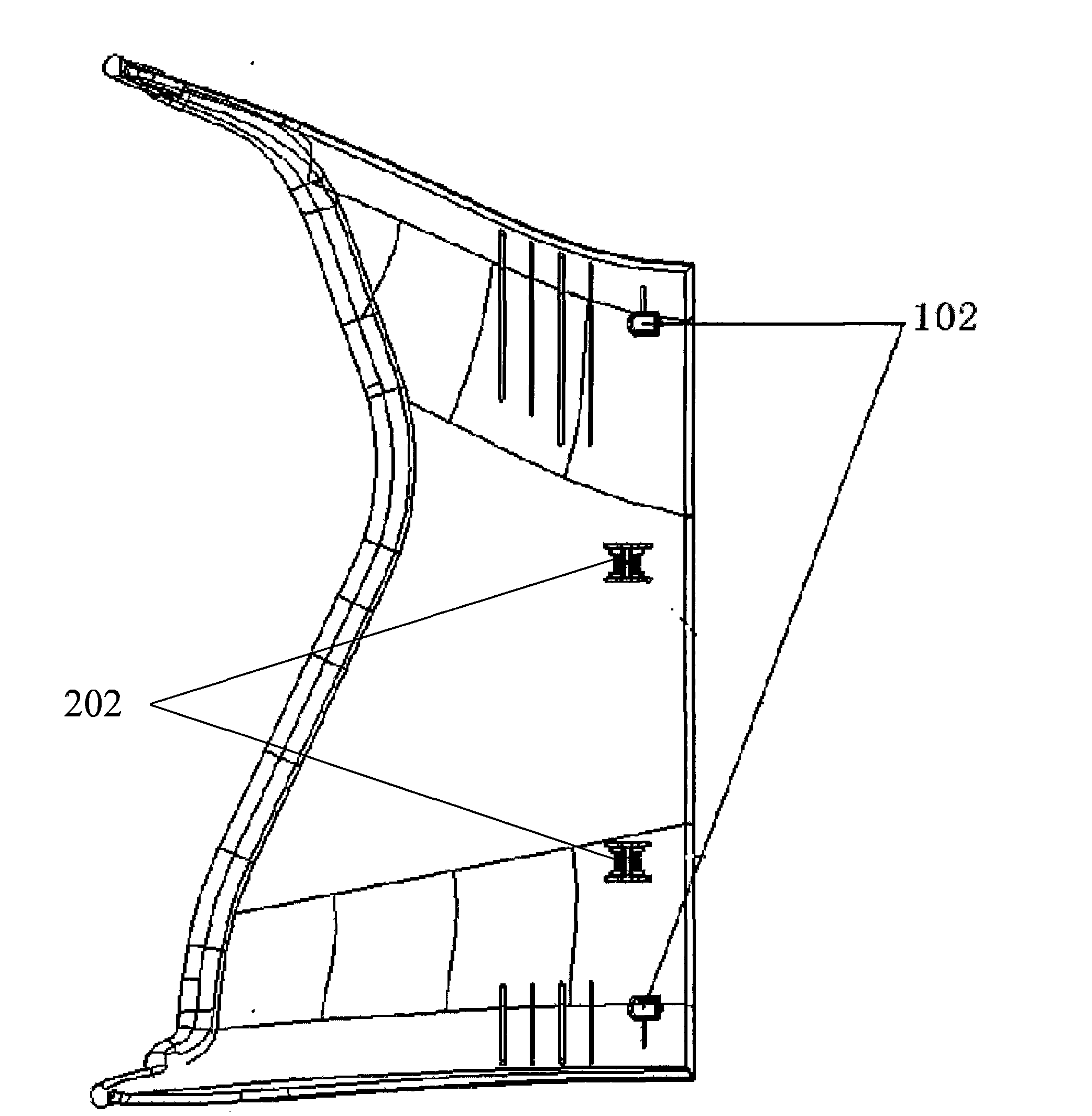 Connection structure for automobile side cover