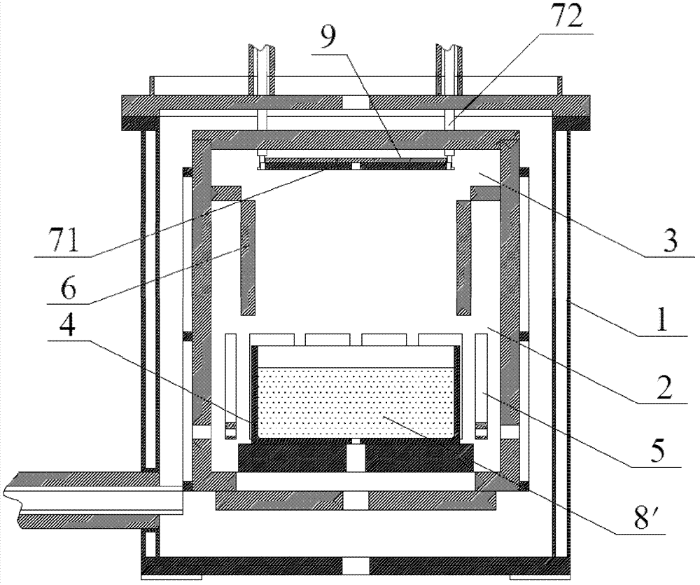 Quasi monocrystalline silicon casting device and method