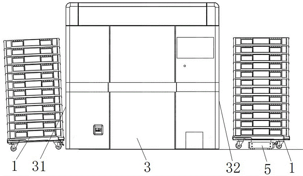 Warehousing system based on AGV delivering and loading small handcart and warehousing and warehouse-out method