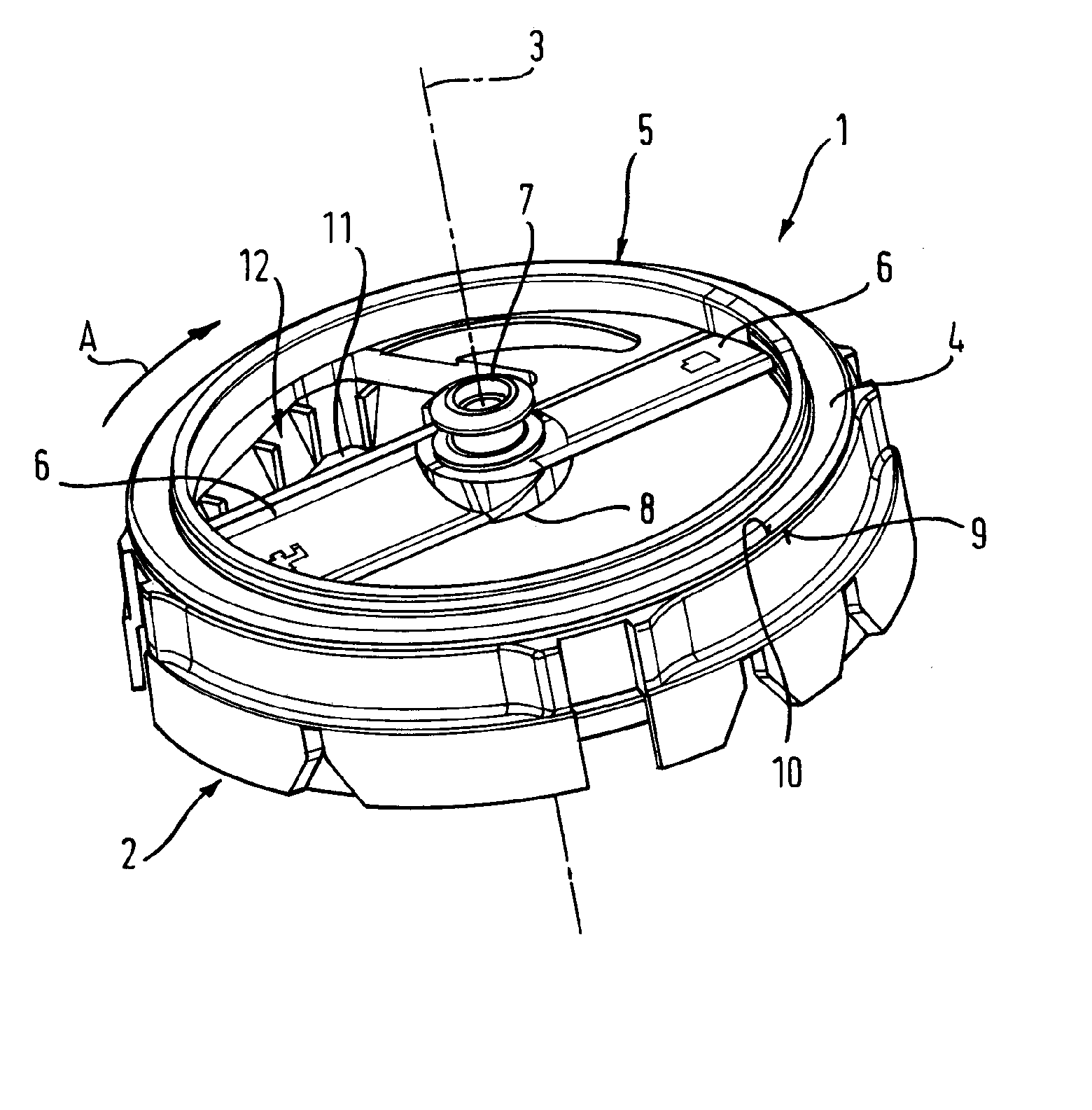 Device for cutting up foodstuffs