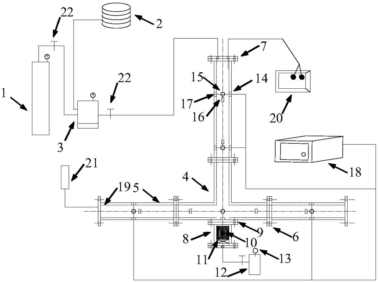 Experimental device and method for restraining gas explosion flame propagation of branch roadway by composite negative pressure cavity