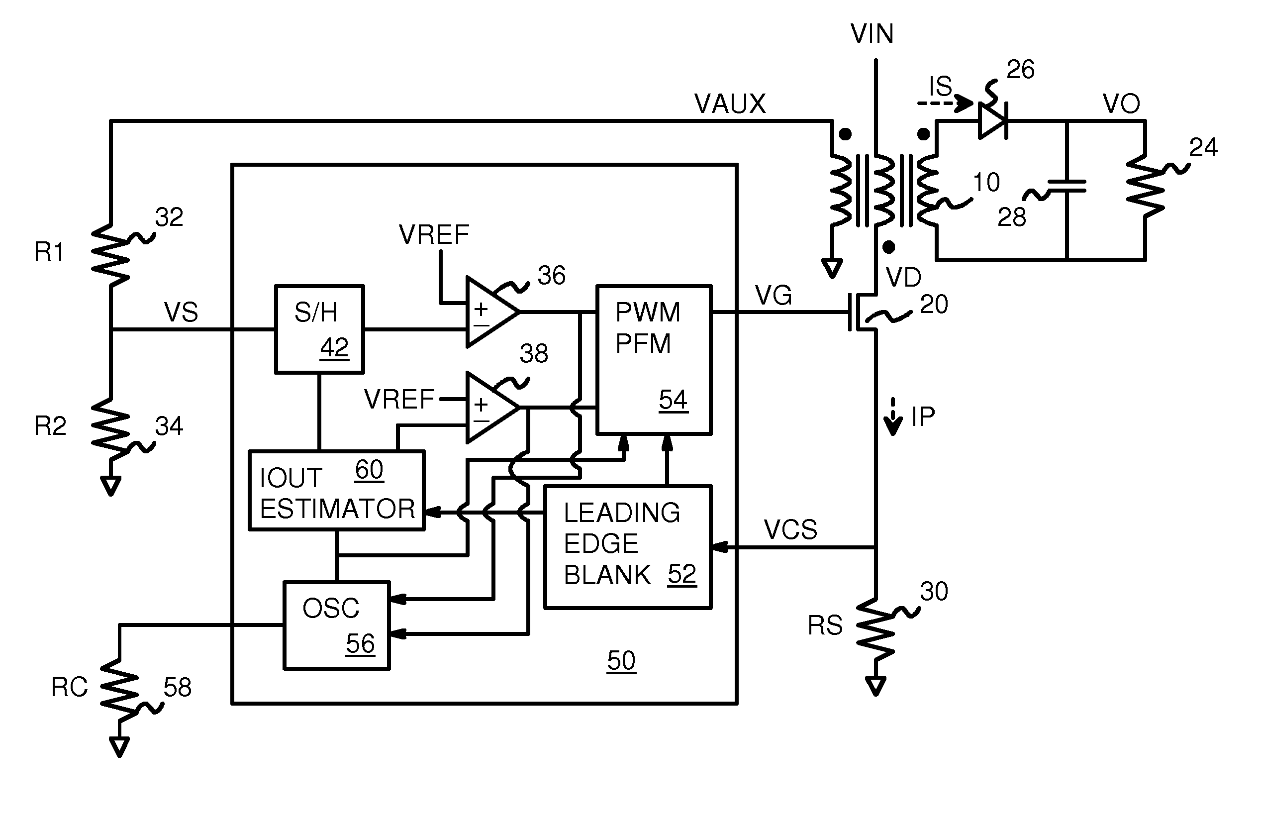 Output Current Estimation for an Isolated Flyback Converter With Variable Switching Frequency Control and Duty Cycle Adjustment for Both PWM and PFM Modes