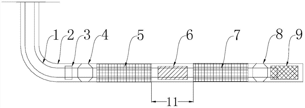 Pipe column for horizontal well