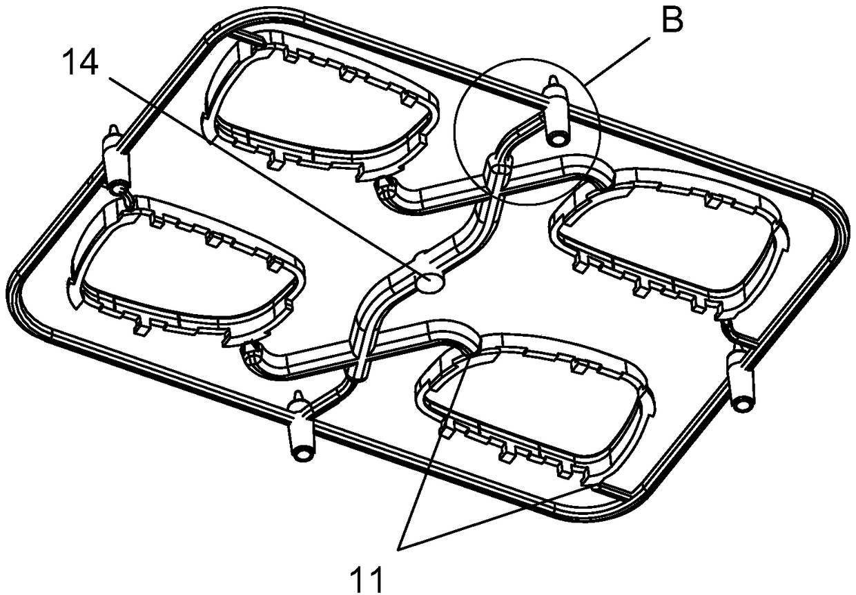 Electroplating product support frame structure