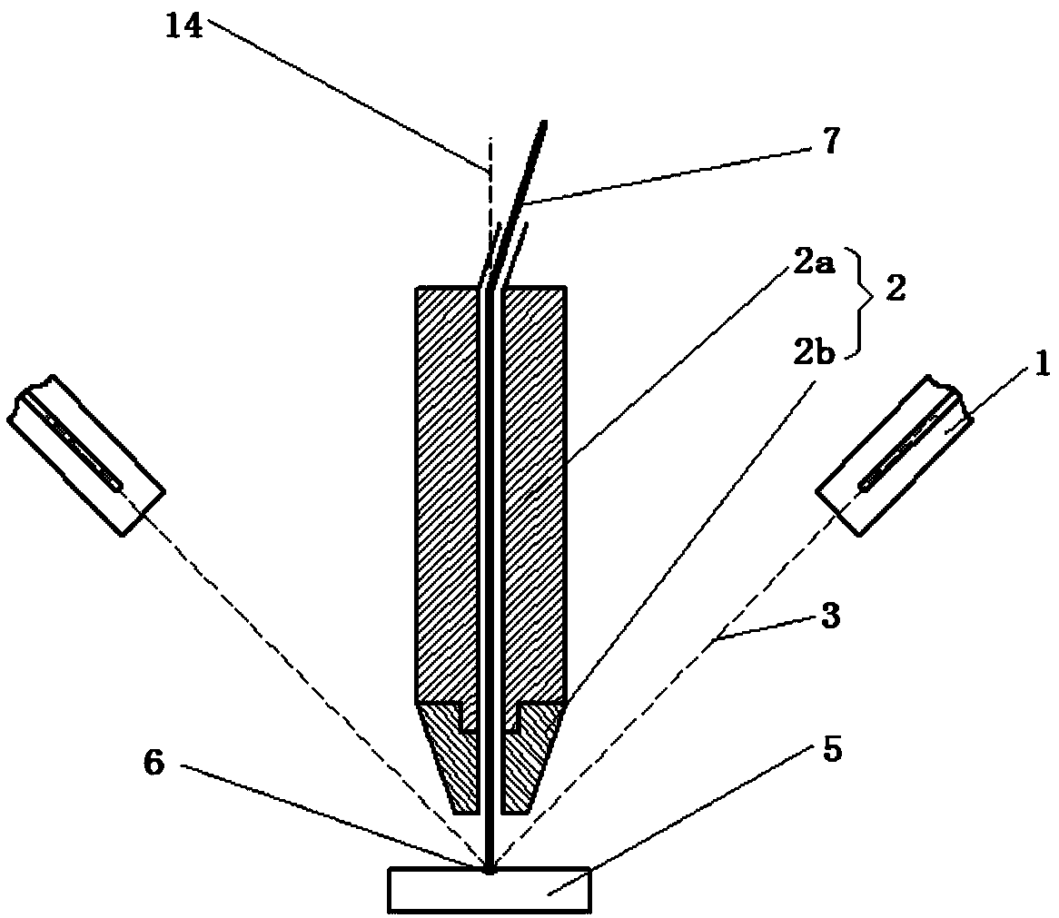 Electron beam processing system and processing method for multi-electron beam center wire feeding