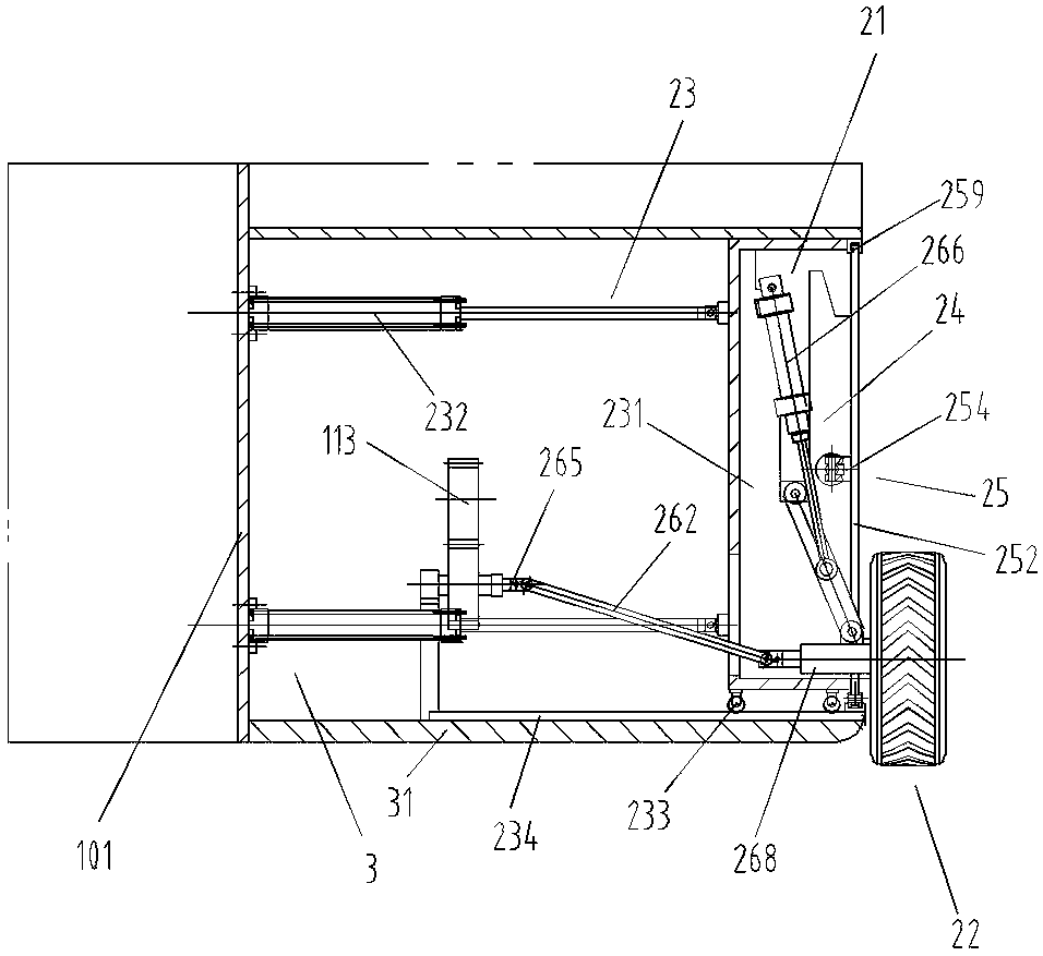 Sailing-on-water and land-running switching system of amphibious vehicle-vessel