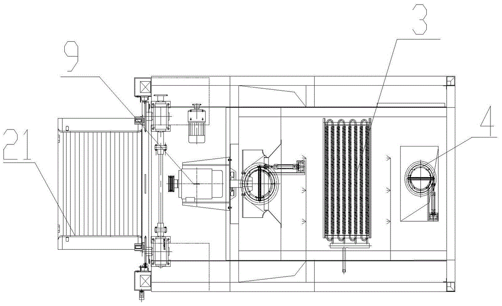 A high-efficiency high-temperature curing drying chamber