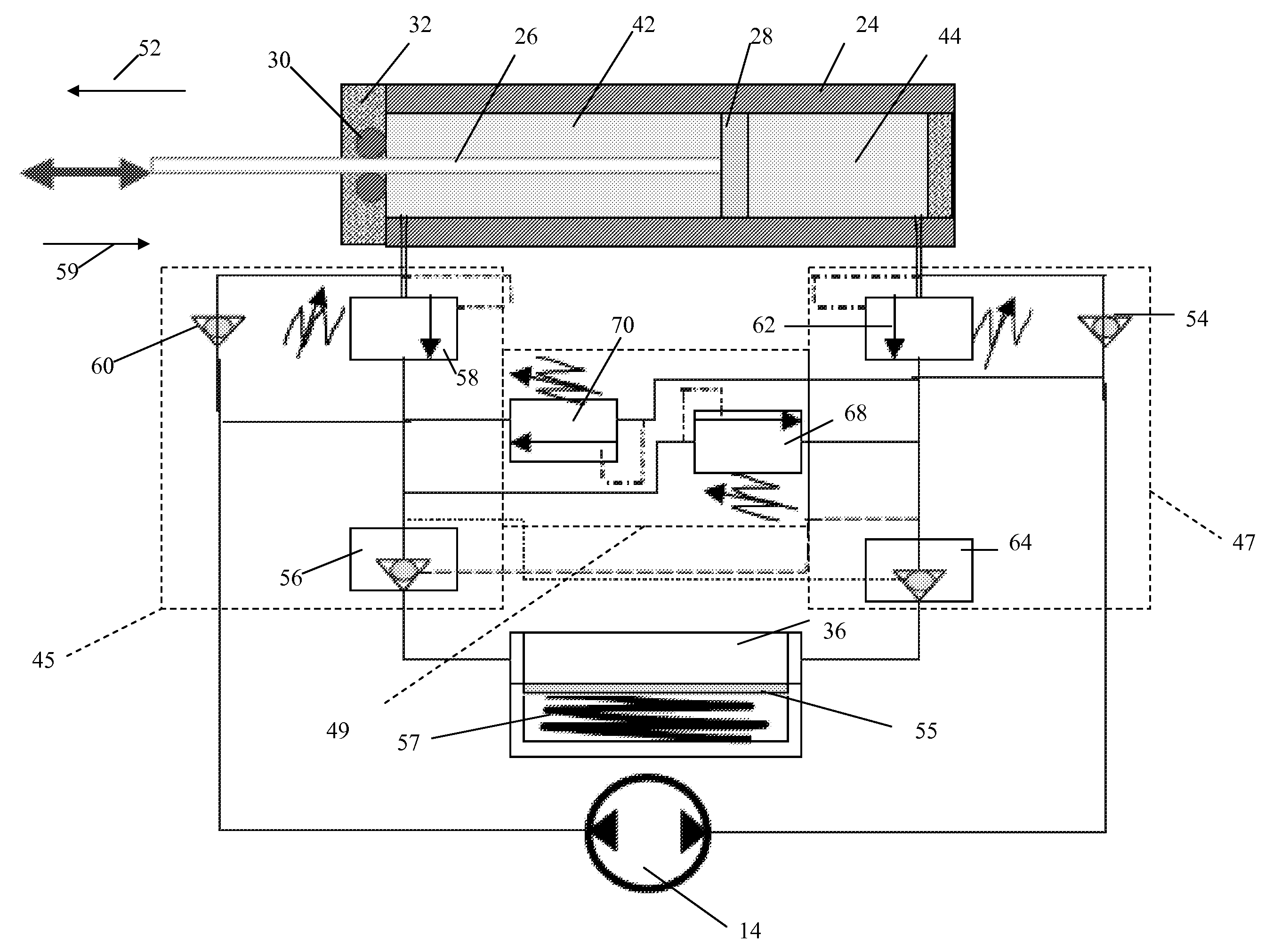 Compact hydraulic actuator system