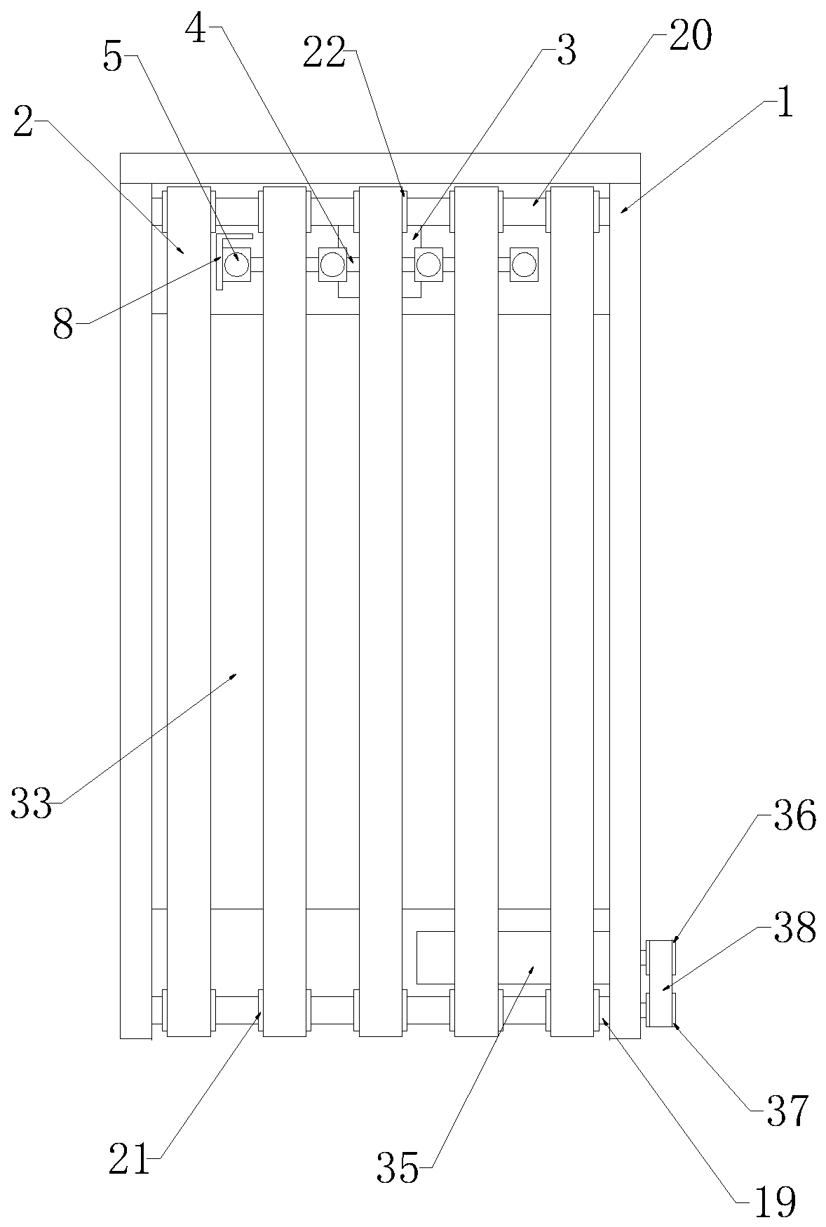 Food packaging bag storing and transferring device