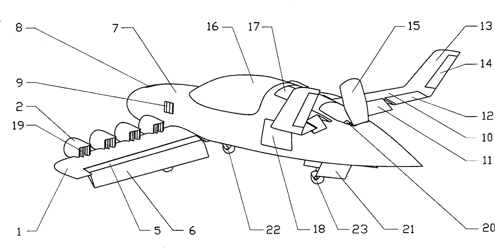 Aircraft using distributed electric ducted fan flap lift-rising system