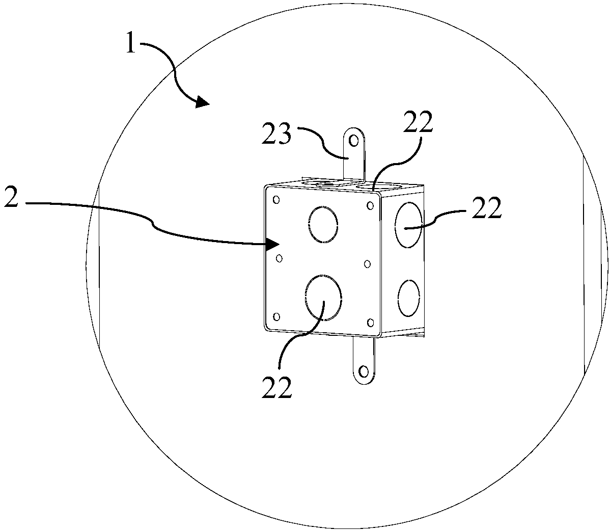 Bottom box connection assembly and assembling method thereof