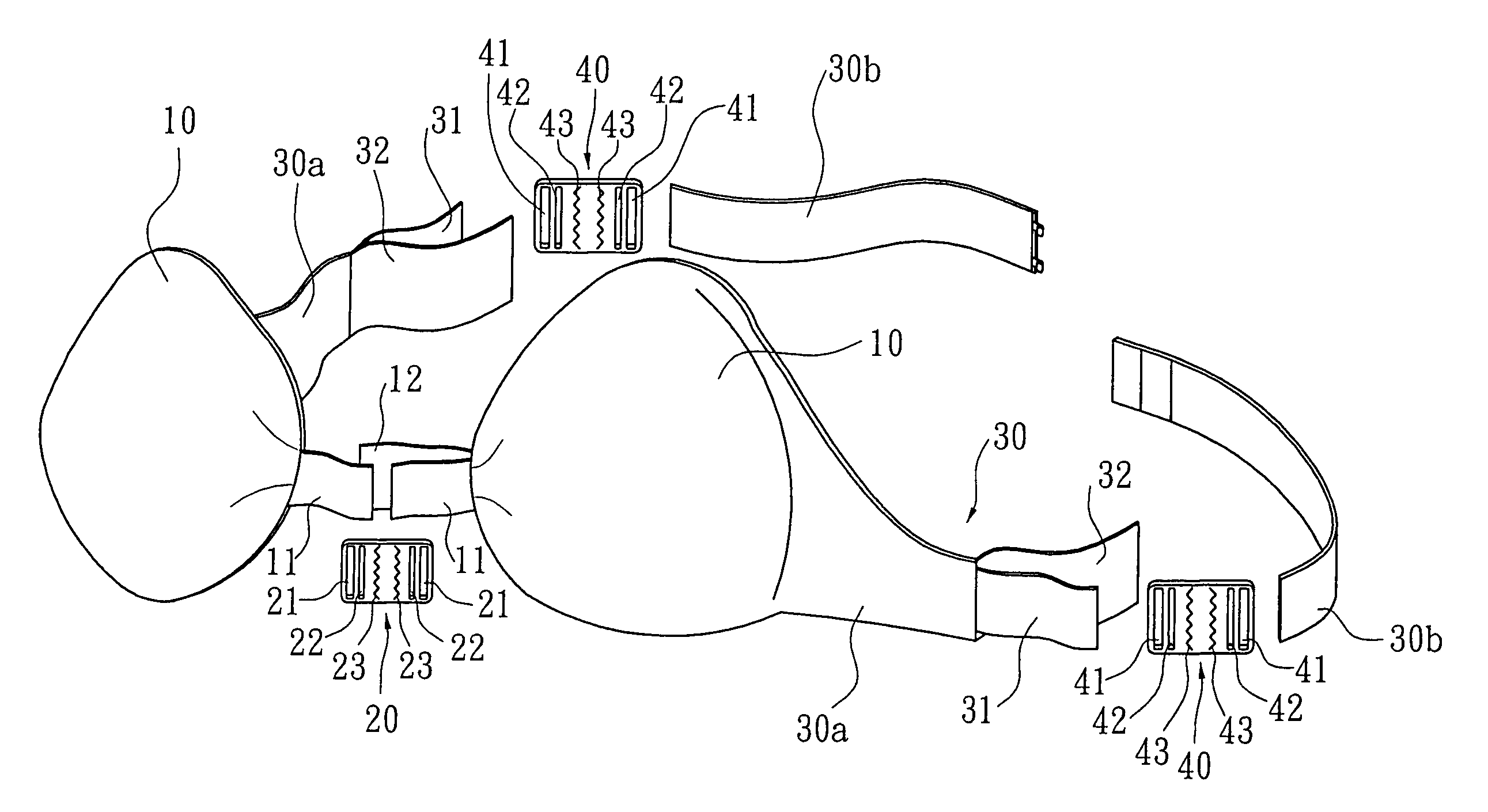 Overall adjustable brassieres