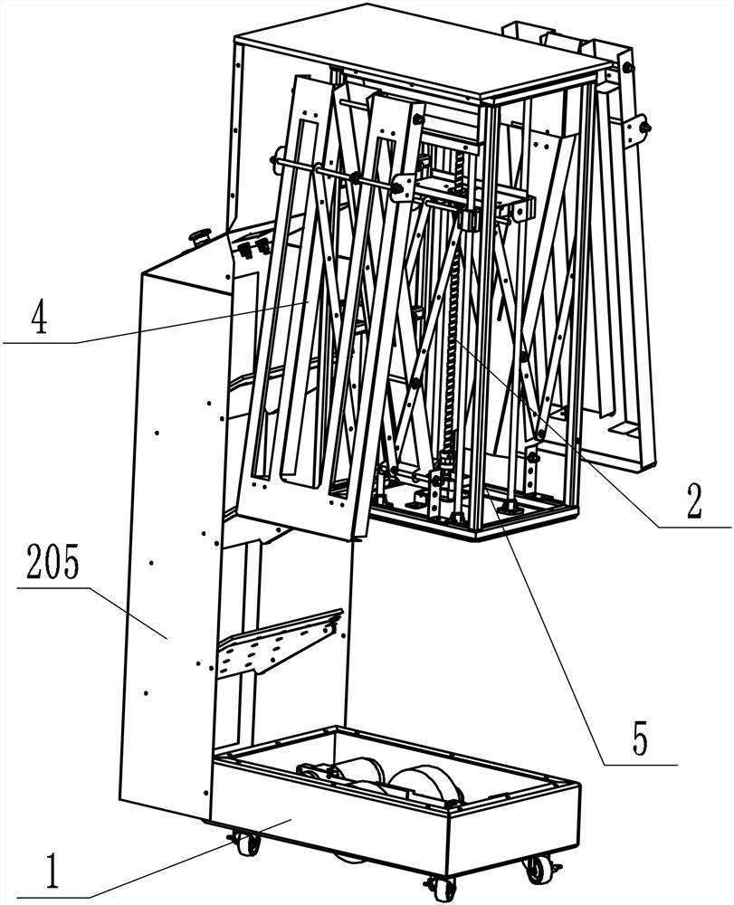 Moving wingspan equipment of automatic disinfection robot and operation method