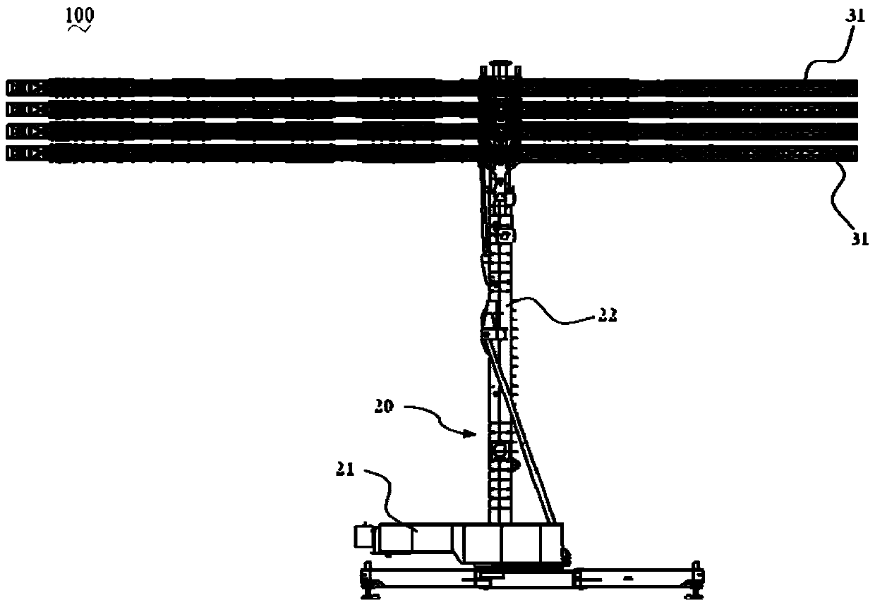 Automatic arraying control device of log-periodic antenna array and arraying method thereof